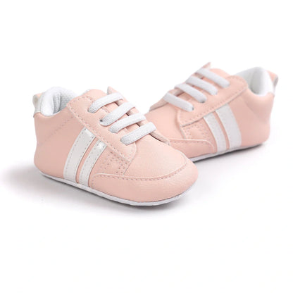 Infant PU leather moccasins with non-slip soles for safe first steps