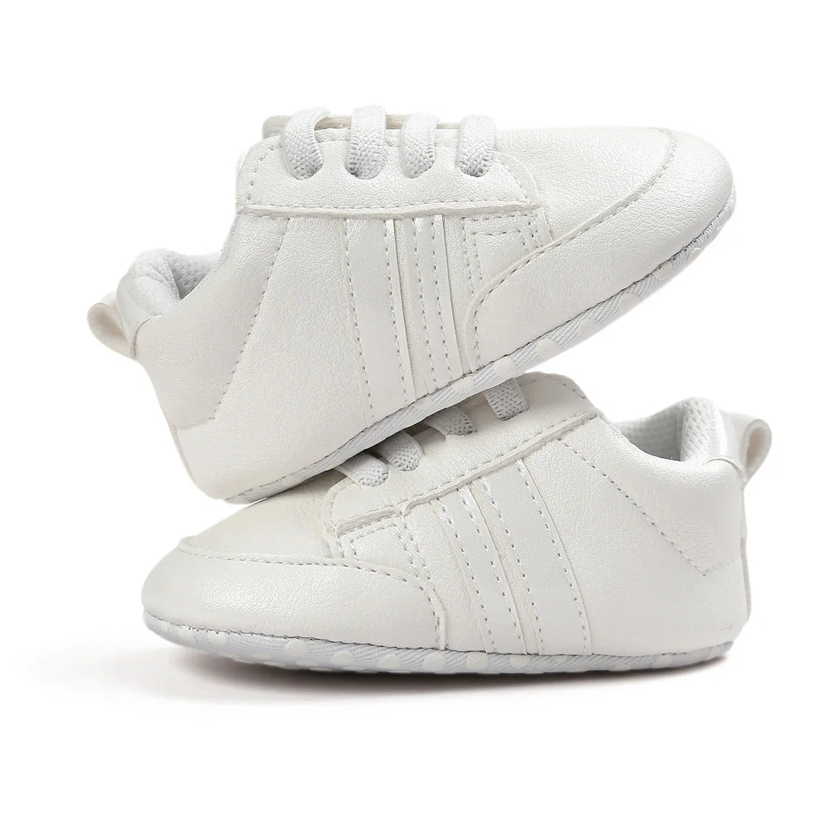 Infant PU leather moccasins with non-slip soles for safe first steps