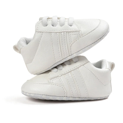 Infant PU leather moccasins with non-slip soles for safe first steps