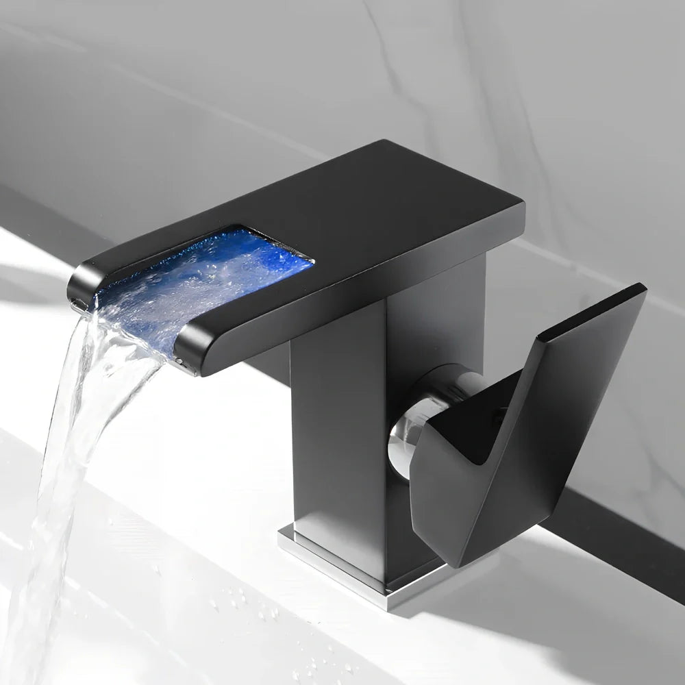 Automatic sensor basin faucet with chrome finish and 304 stainless steel construction