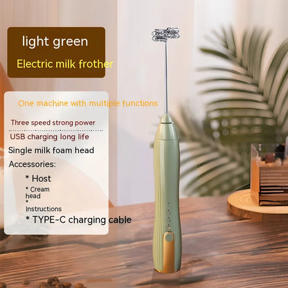 Stainless steel handheld electric whisk with wireless design and multiple speed settings for kitchen use