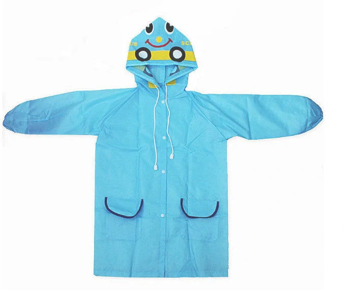 Funny Kids Raincoat in vibrant colors for school and play