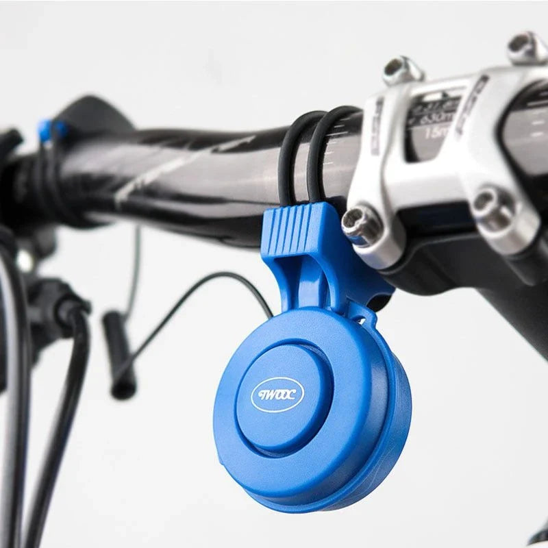 Compact bicycle horn with built-in Bluetooth speaker, available in multiple color options