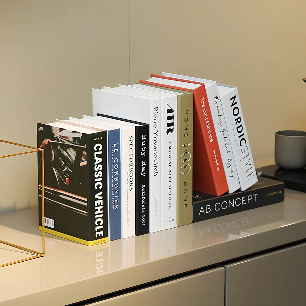 Simulation book ornament 27x18x6cm cardboard decorative prop with text design