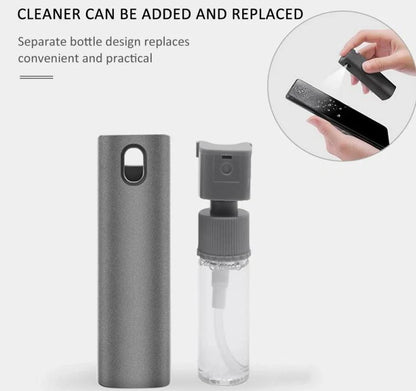 2-in-1 screen cleaner kit with microfiber cloth for dust and fingerprint removal on electronic devices
