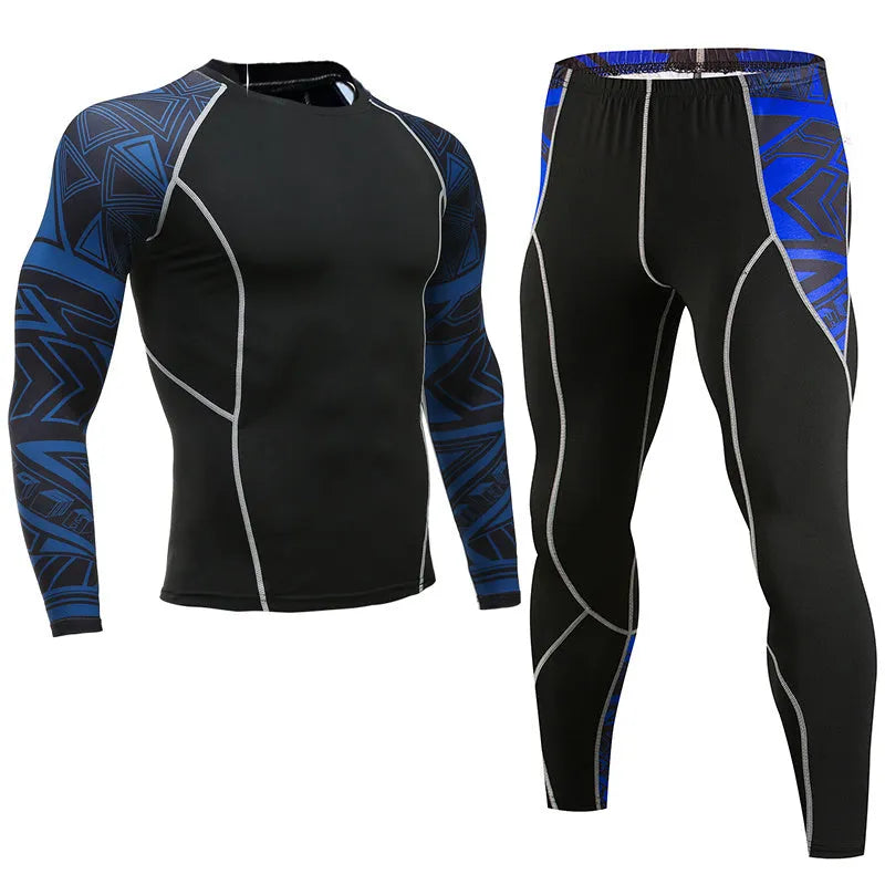 Quick-drying running suit in blue, made from milk silk and 90% polyester, available in multiple sizes and colours.