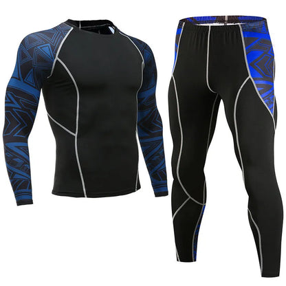 Quick-drying running suit in blue, made from milk silk and 90% polyester, available in multiple sizes and colours.