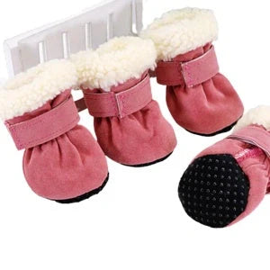 Waterproof winter dog boots with anti-slip soles for small breeds