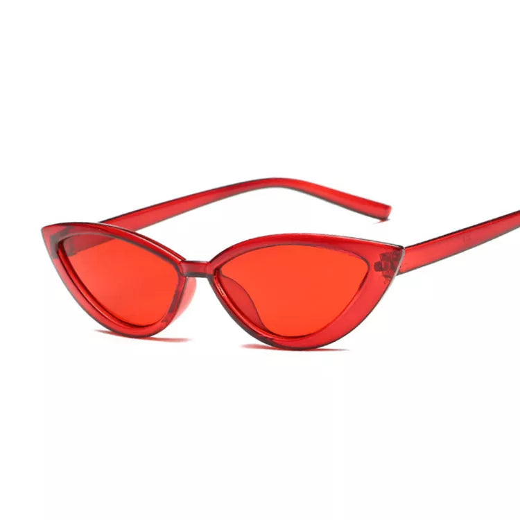 Cat eye sunglasses in various colors with UV protection and lightweight PC frame