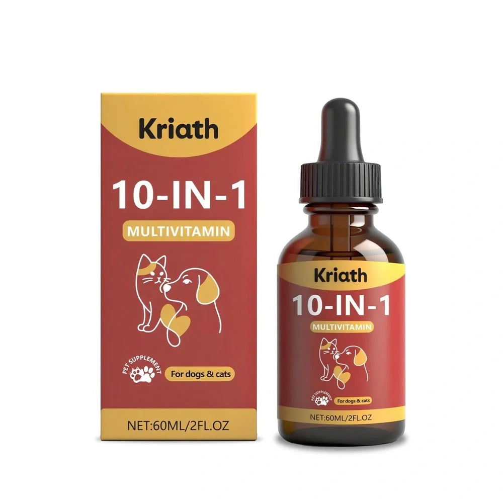 60ml bottle of pet multivitamin oral liquid supplement with glucosamine and cranberry