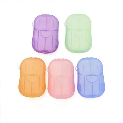 Disposable hand soap sheets in various colors, perfect for on-the-go hand washing and cleanliness