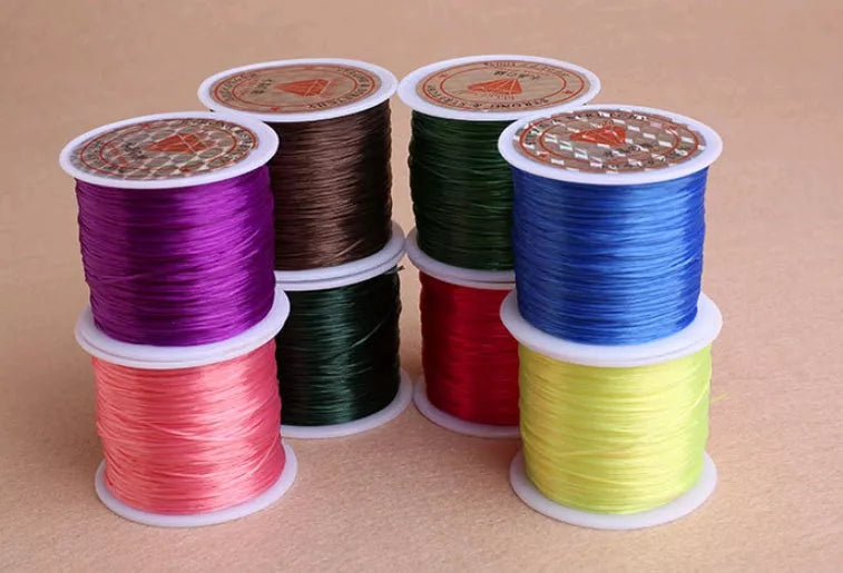 Colorful elastic wire for making stretchable bracelets and necklaces, 22 vibrant colors available
