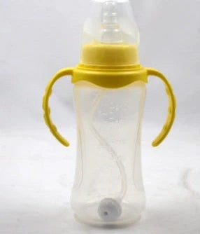 240ml baby bottle in blue, pink, yellow, or green with PP material construction