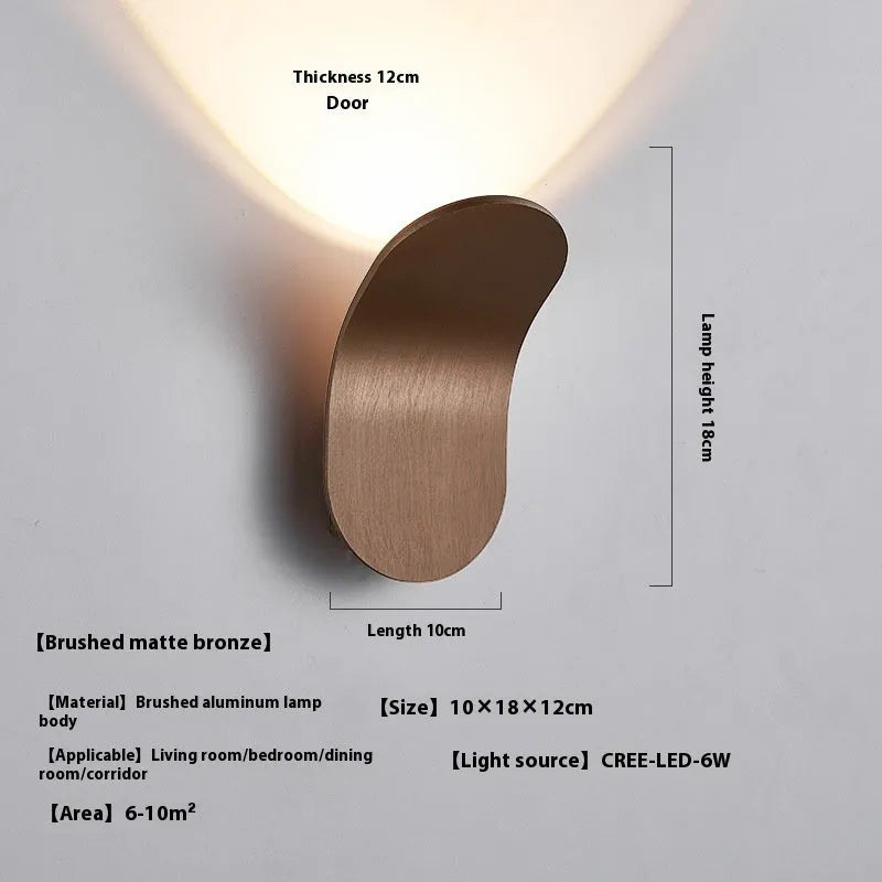 Brushed metal wall light bulb for living rooms in modern simplicity design with compact dimensions