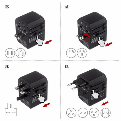 Universal USB Travel Adapter Charger with 4 USB Ports and 5600mAh Battery for Simultaneous Fast Charging in over 150 Countries