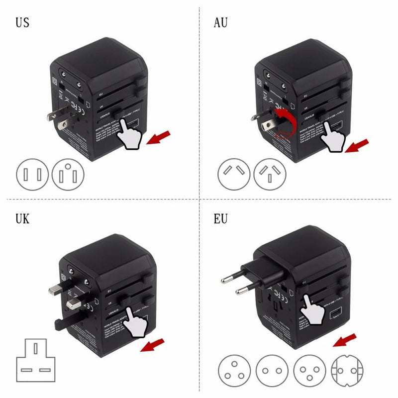 Universal USB Travel Adapter Charger with Fast Charging
