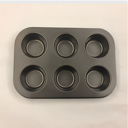 Flat round 6-cup cake mould with non-stick coating measuring 30cm diameter