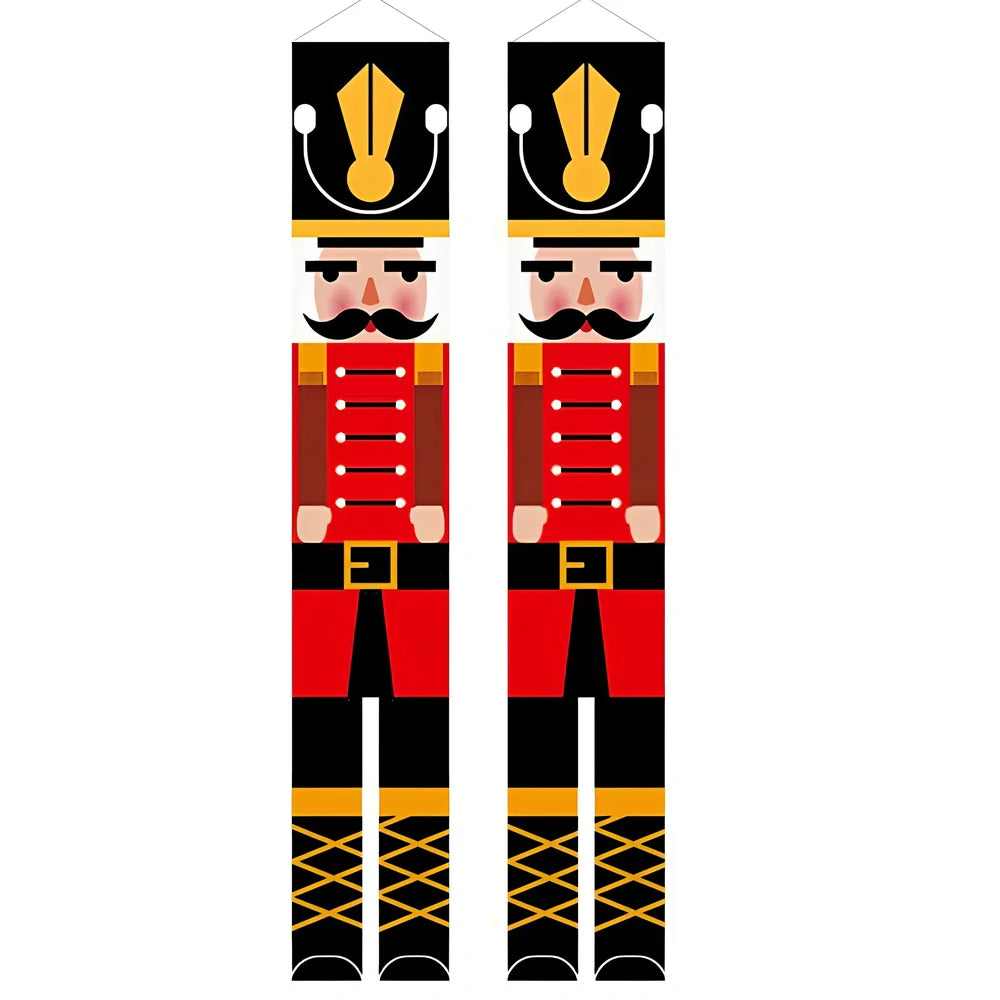 115x40cm Christmas cloth poster showing Santa Claus design in red for window decoration