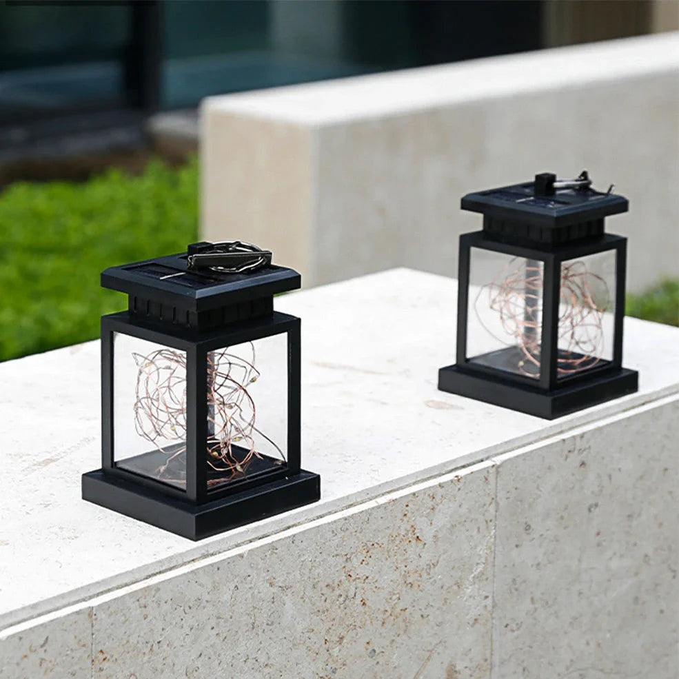 Solar Star Light garden decoration with 30 LED beads in outdoor setting