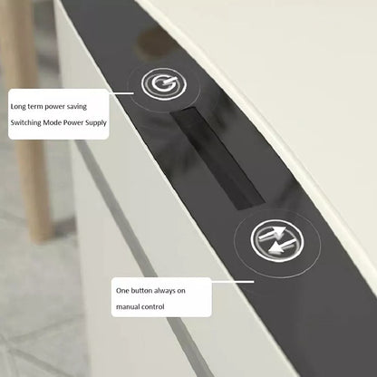 Automatic Induction Flip Trash Can with 360-degree smart sensor in white