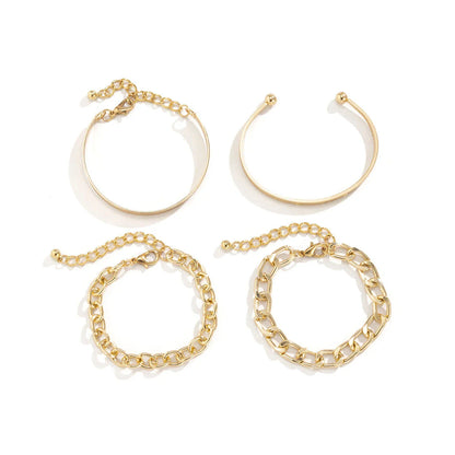 Elegant C-Shaped Hollow Chain Bracelet Set - A chic accessory with a delicate chain design and premium materials