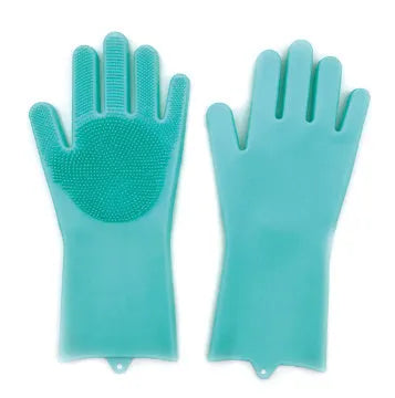 FDA food grade silicone kitchen cleaning gloves with orange colour and 357mm length
