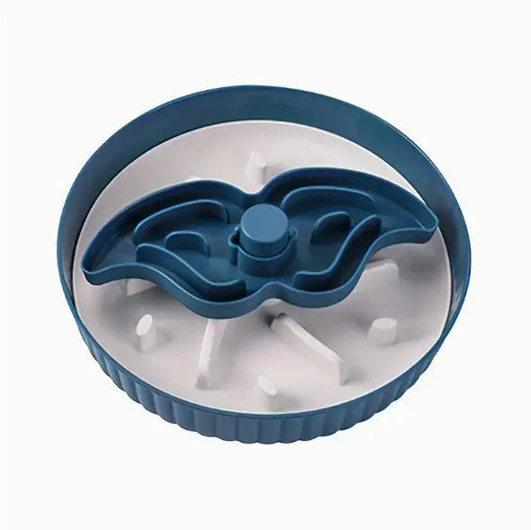 Pet food basin with rotating game board and textured silicone pad in multiple colour options including beige, blue, gray, green, and red