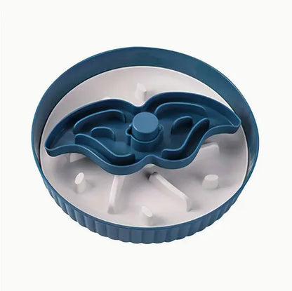 Pet food basin with rotating game board and textured silicone pad in multiple colour options including beige, blue, gray, green, and red