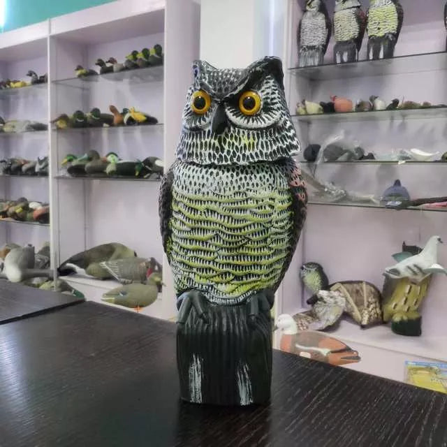Electric Owl decoration with 360-degree rotating head, pastoral style animal model
