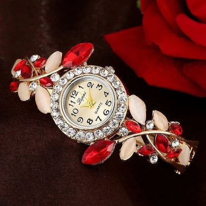 Vintage round dial quartz watch in royal blue, colorful, orange, purple, and red