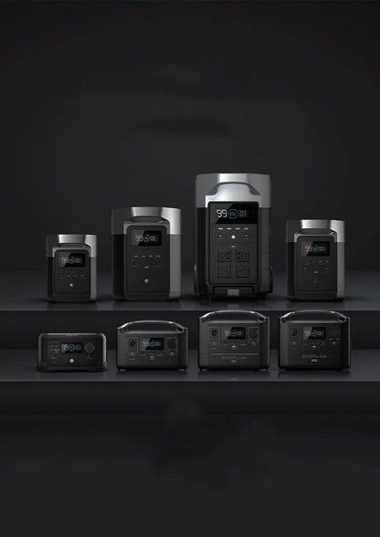 RIVER Pro outdoor power supply unit with display screen and multiple ports for charging devices