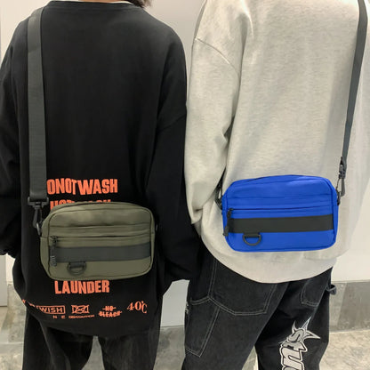 Men's nylon crossbody messenger bag in street style with 22cm length dimensions