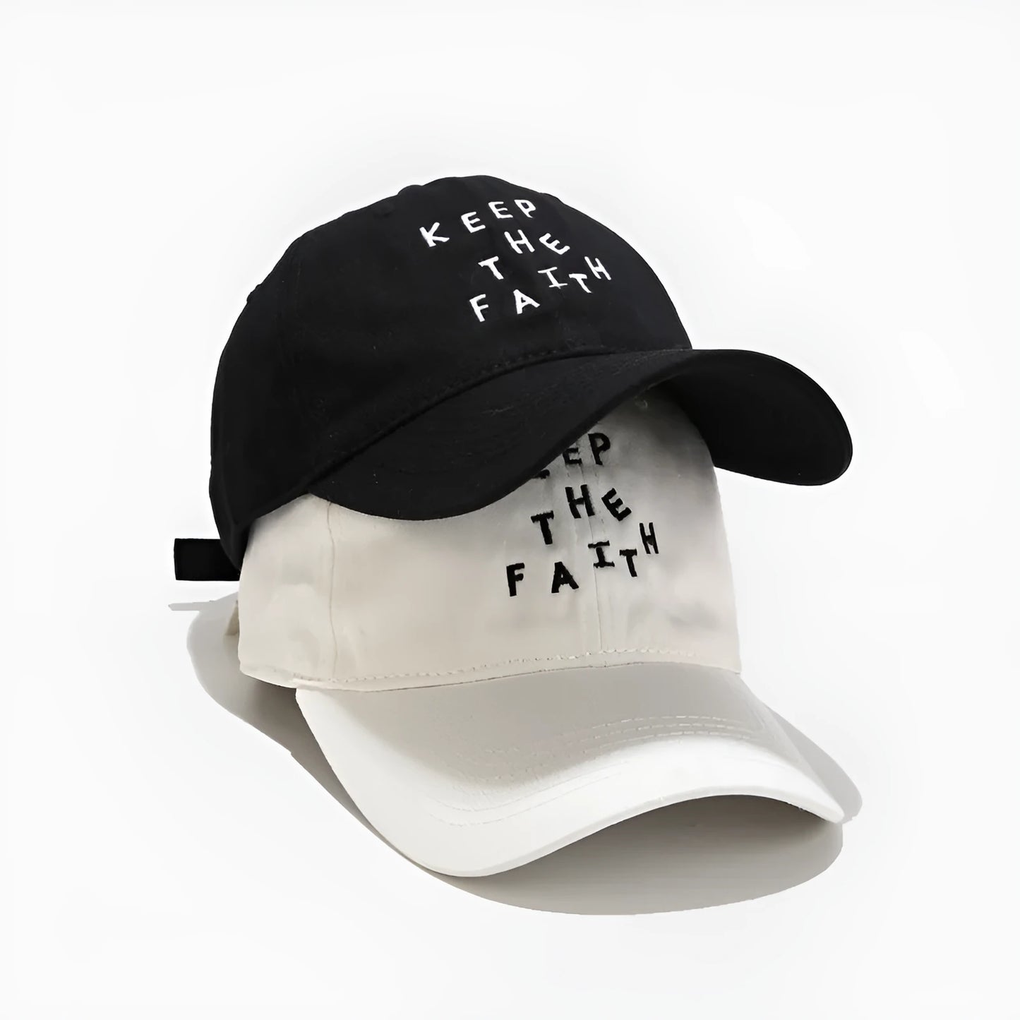 Men's cotton baseball cap with small letter embroidery in adjustable dome design