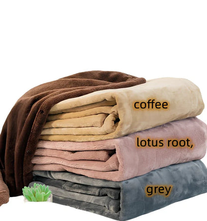 USB heating blanket in grey, lotus root, or coffee colour with 80x100cm, 80x140cm, and 80x160cm size options