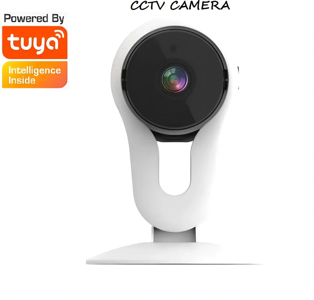 White HD 1080p smart home IP security camera with 3.6mm lens for indoor monitoring