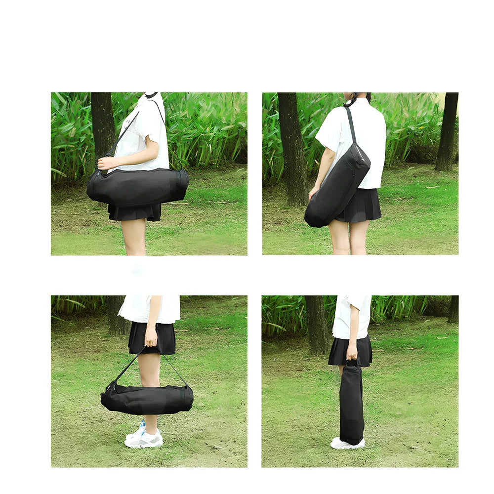 Black foldable aluminium alloy rocking chair, 83x83x65cm unfolded for outdoor balcony or camping, 2.2mm thick 25.5mm tubes