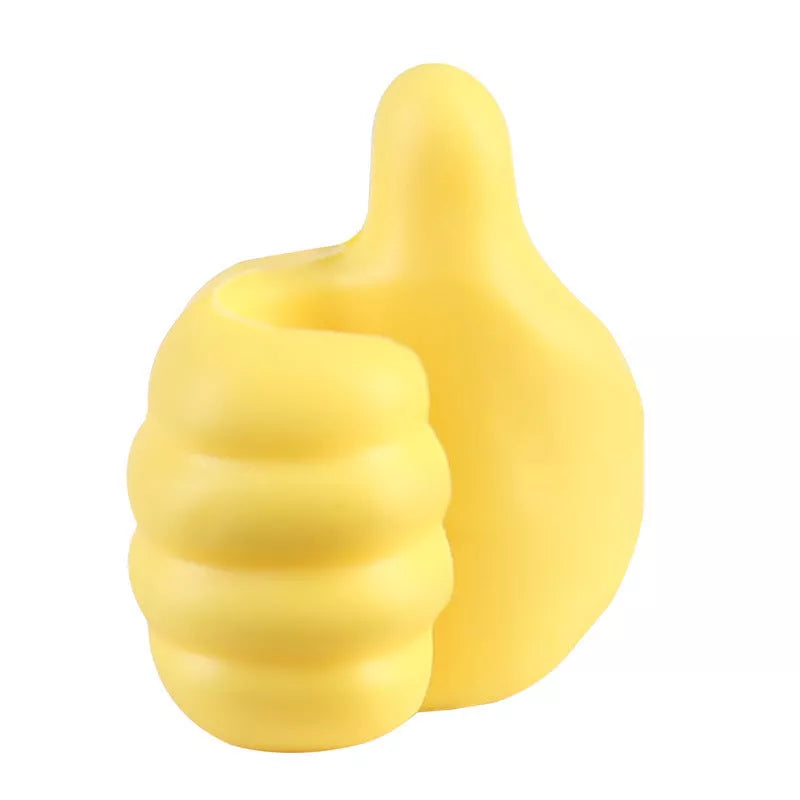 Silicone thumb wall hooks in various colors for organizing kitchen and bathroom items