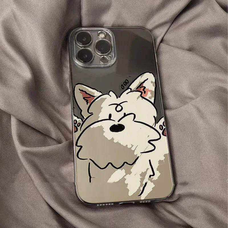 Cartoon cute puppy transparent silicone phone case for iPhone models