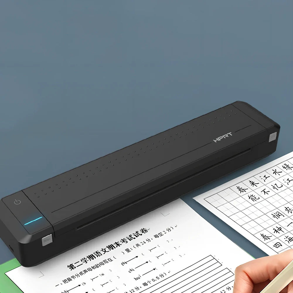 Black wireless Bluetooth A4 paper printer, 310.5x63.5x39.5mm, 15mm/s speed, USB-C port
