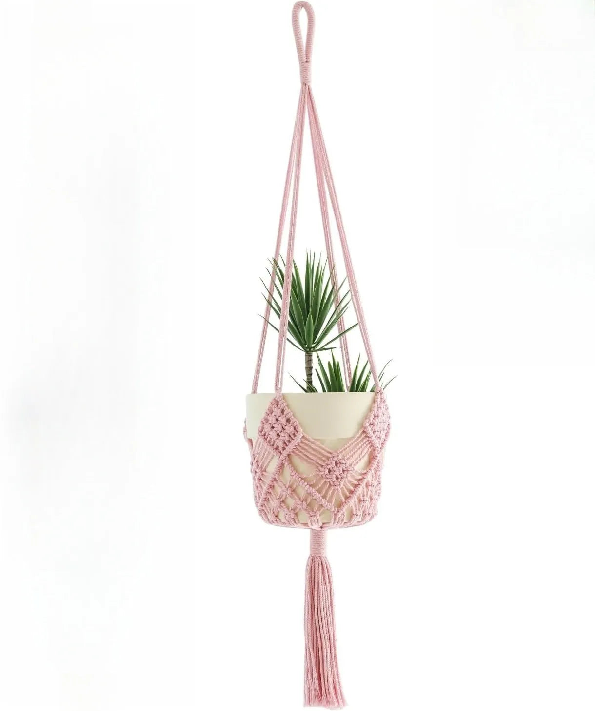 Hand-woven polyester cotton flower pot in brown colour showing 30cm diameter and woven texture detail