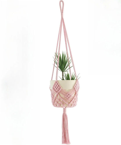 Hand-woven polyester cotton flower pot in brown colour showing 30cm diameter and woven texture detail