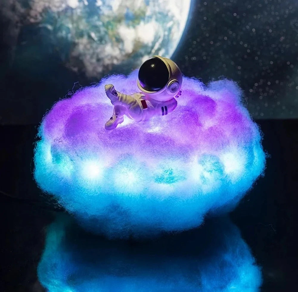 RGB Phantom Thundercloud LED Cloud Light showing cloud shape with multicolour LED illumination and remote control