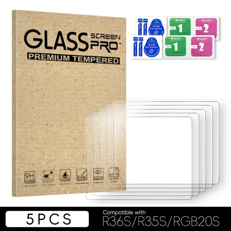 Tempered film for R36S R35S RGB20S handheld game machine, 3.5 inch HD scratch-proof dustproof screen protector