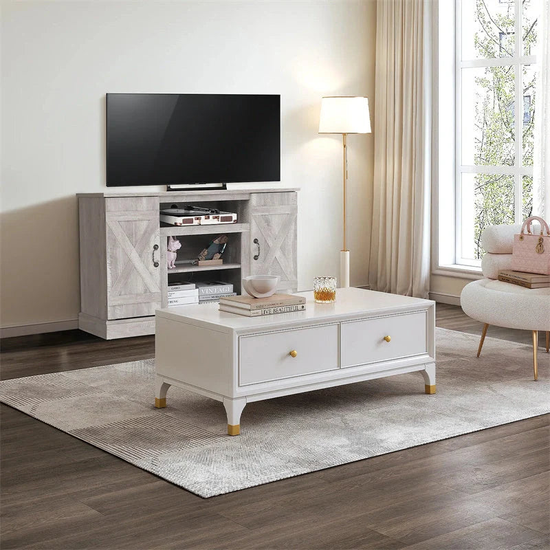 Vintage Wooden TV Cabinet in living room setting