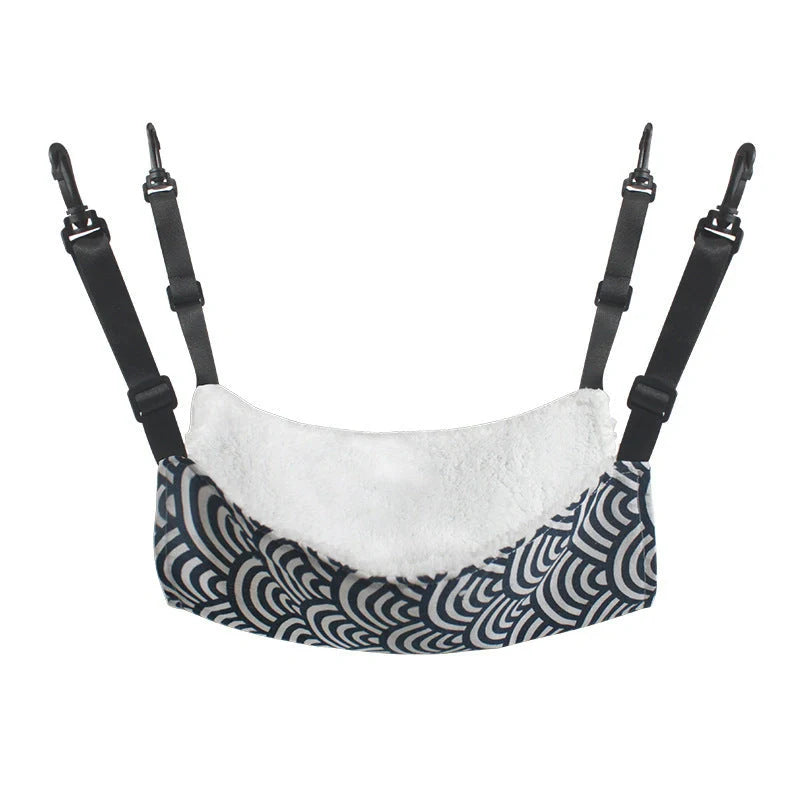 Cozy lamb fleece cat hammock bed for indoor pets, available in multiple sizes and colors