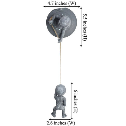 Grey resin alien tree pendant outdoor garden decoration with carved details