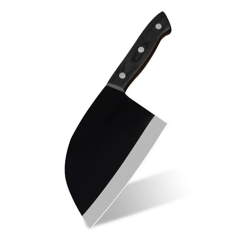 Premium stainless steel butcher knife with a wooden handle, perfect for home chefs who want to elevate their cooking experience.