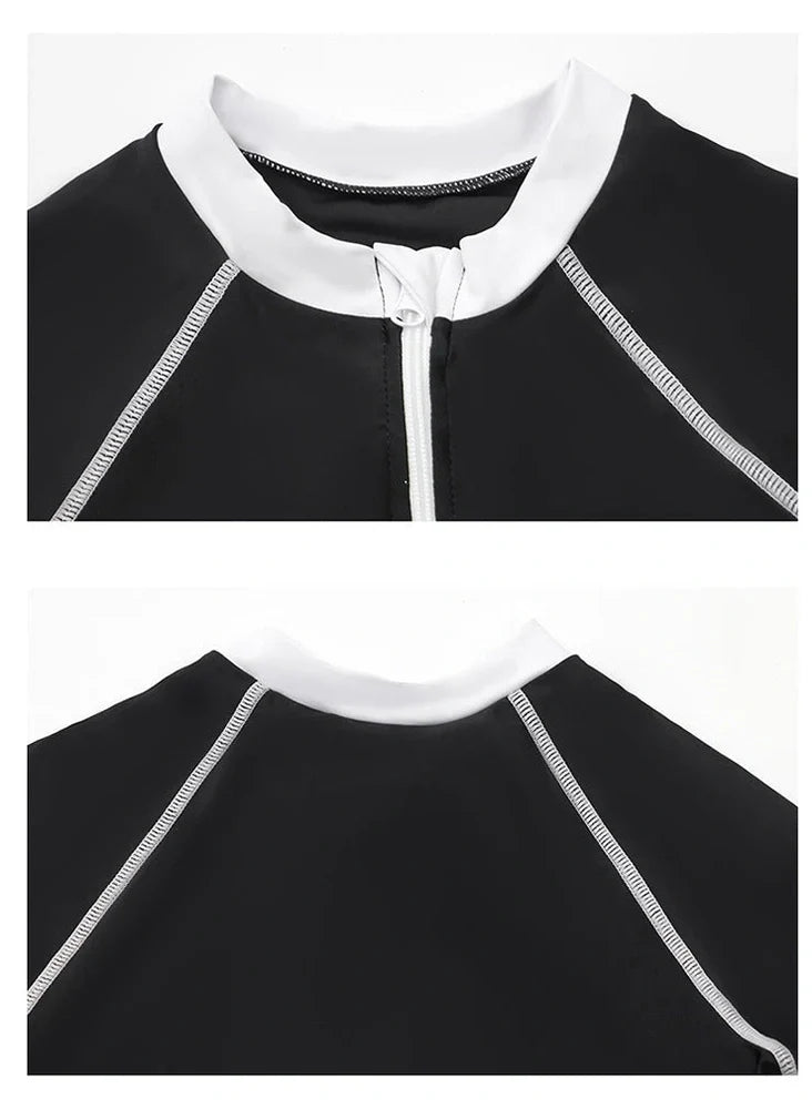 Black one-piece swimsuit for girls' swimming lessons with polyamide-spandex fabric blend