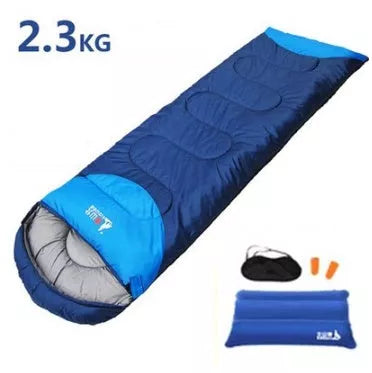 Polyester camping sleeping bag with waterproof shell and compression bag for outdoor adventures