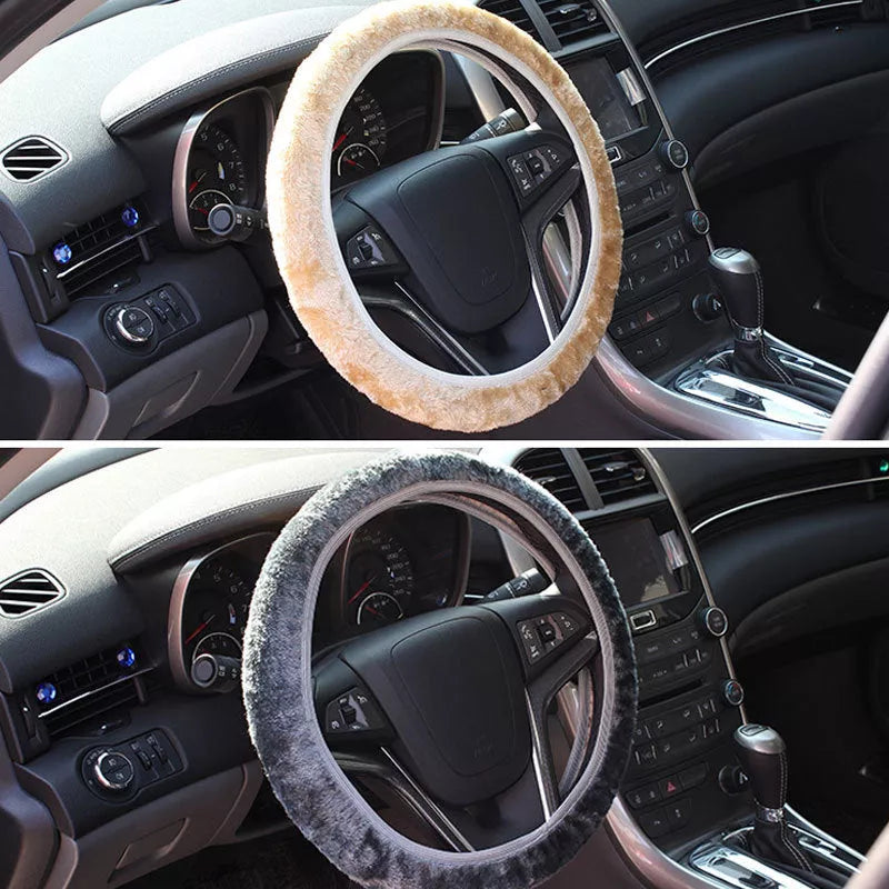 Universal steering wheel cover for cars with 36-40cm diameter wheels, available in multiple colors
